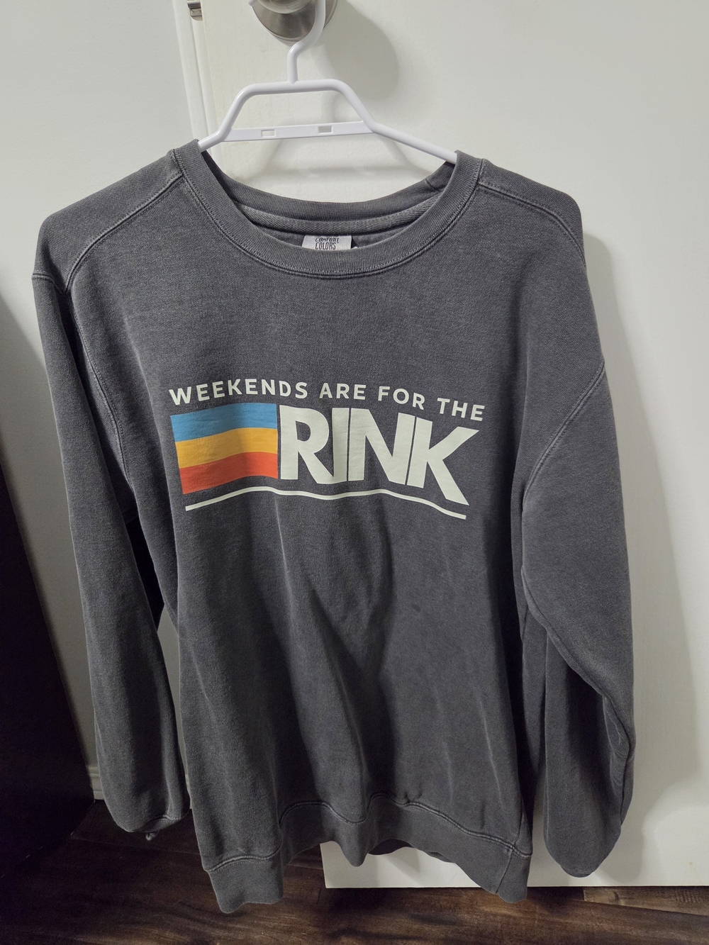 Comfort Colors Charcoal 'Weekends Are For The Rink' Crewneck
